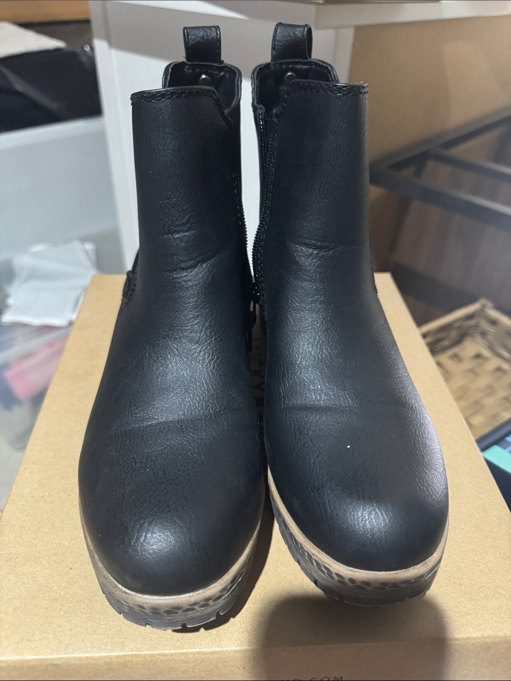 Madden Girl Black Platform Ankle Booties
